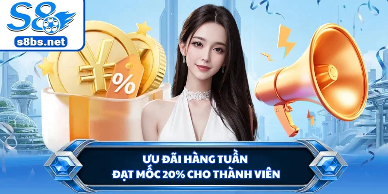 Ưu đãi hàng tuần đạt mốc 20% cho thành viên